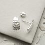 Sterling Silver Hammered Slice Studs, thumbnail 1 of 9