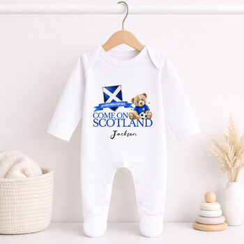Personalised Scotland World Cup Baby Outfit, 4 of 9