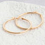 18ct Rose Or Yellow Gold Plated Large Hoop Earrings, thumbnail 3 of 7