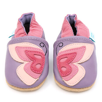 Dotty Fish Butterfly Soft Leather Baby Shoes With Barefoot Soles, 7 of 11