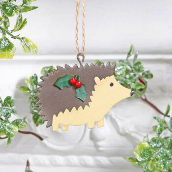 Hedgehogs With Cracker Christmas Tree Decoration, 4 of 4