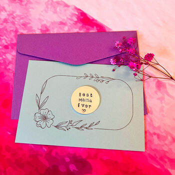 Best Mama Ever Hand Stamped Token Gift For Mother's Day, 2 of 5