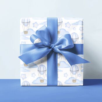 Hot Air Balloon Gift Wrapping Paper Available In Blue Or Pink, 3 of 11
