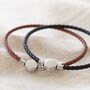 Men's Leather Bracelet With Disc Clasp, thumbnail 2 of 8
