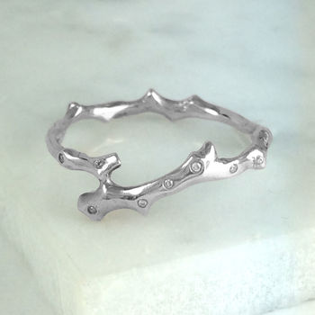 Twig Stacking Ring With Diamonds, 3 of 4
