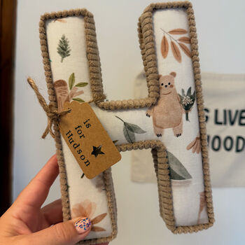Neutral Woodland Fabric Letters, 2 of 11