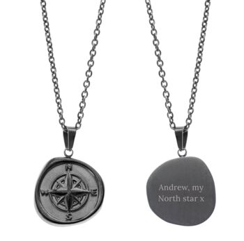 Personalised Men's Compass Amulet Necklace, 4 of 6