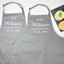 Personalised Arch Wedding Anniversary Couple Aprons, thumbnail 3 of 7