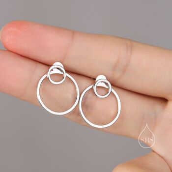 Sterling Silver Double Circle Ear Jacket, 2 of 11