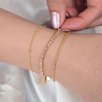 Pink Tourmaline October Birthstone Tennis Bracelet, 3 of 4