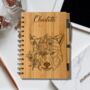 Personalised Eco Bamboo Floral Wolf Notebook, thumbnail 5 of 6