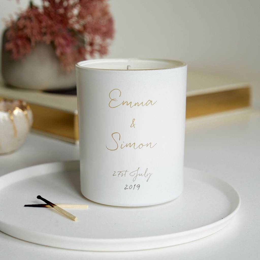 personalised mini wedding votive candle by illumer