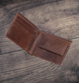 Brown Leather Wallet Luxury Italian Leather Bifold Rfid Protected, 4 of 9