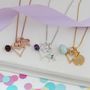 Personalised Childs Heart Necklace With Birthstones, thumbnail 1 of 12