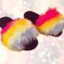 Christmas Slippers Fluffy Rainbow Joy, thumbnail 2 of 4