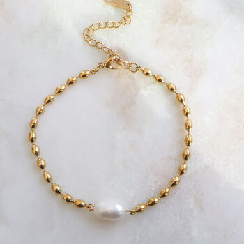Non Tarnish Bead Chain And Pearl Bracelet, 3 of 7