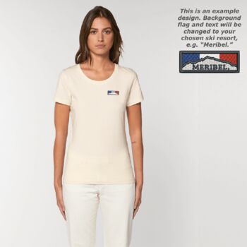 Custom Ski Resort 100% Organic Cotton Women's T Shirt, 7 of 8