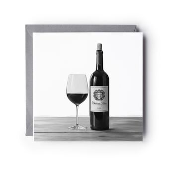 Red Wine Bottle And Glass Card, 2 of 6