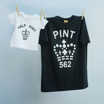 Twinning Tshirts Black And White Pint Tops, 2 of 7