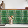 Art Nouveau Green Ceramic Handprinted Tile, thumbnail 2 of 11