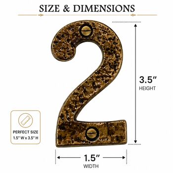 Hammered Brass House Number Plaque, 4 of 12