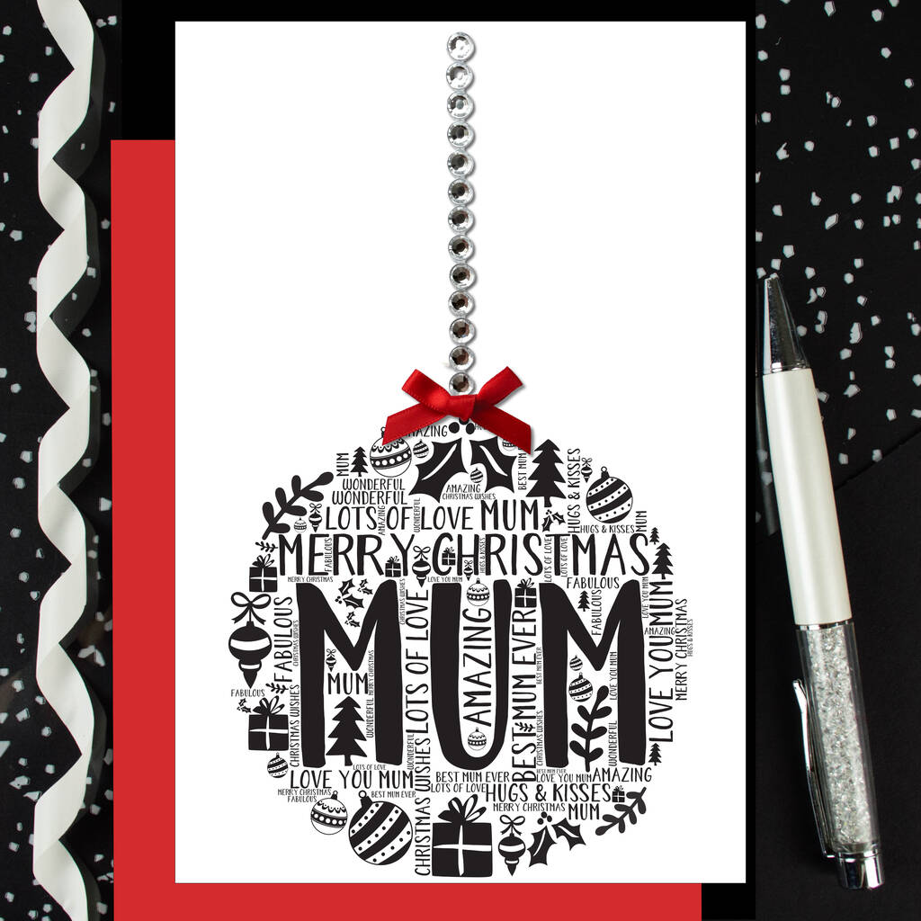 Mum Personalised Christmas Bauble Card, 1 of 4
