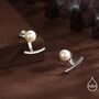 Sterling Silver Natural Freshwater Pearl And Bar Jacket Earrings, thumbnail 3 of 12