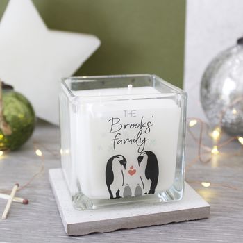 Penguin Family Christmas Scented Square Candle, 4 of 5