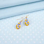 Tiny Pansy Teardrop Earrings, thumbnail 2 of 6