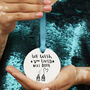 We Wish You Lived Next Door Ceramic Round Christmas Decoration Bauble, thumbnail 2 of 8