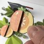 Wooden Pumpkin Brooch, A Colourful Autumnal Accessory, thumbnail 1 of 5