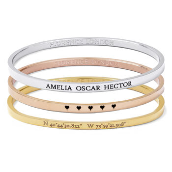 Personalised Womens Bangle Names Dates Mottos, 3 of 6