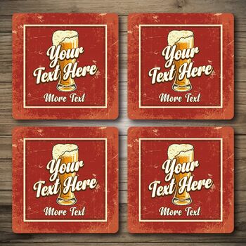 Personalised Bar Runner And Coasters Supp It And See, 2 of 8