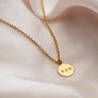 Personalised 9ct Gold Hammered Disc Necklace, thumbnail 2 of 5