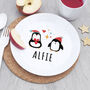 Personalised Kids Winter Penguin Dinner Set, thumbnail 4 of 6