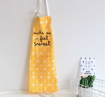 Make Me Smile Yellow Unisex Apron For Kids, 3 of 4