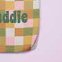 Personalised Retro Chequered Canvas Tote Shopper Bag, thumbnail 3 of 3