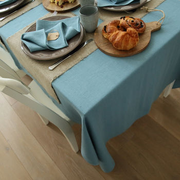 Stone Blue Linen Tablecloth Lara, 3 of 4
