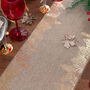 Christmas Table Runner Beige And Gold Cotton 3m, thumbnail 1 of 5