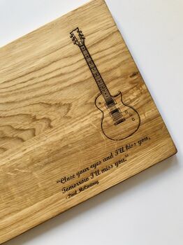 Personalised Lyrics Guitar Chopping Board, 4 of 5