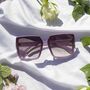 Front Lens Chunky Square Angled Sunglasses In Lilac, thumbnail 2 of 3