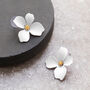 Hand Painted Flower Shaped Stud Earrings In Colours, thumbnail 9 of 12