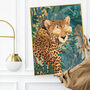 Cheetah In The Gold And Green Jungle Wall Art Print, thumbnail 1 of 6