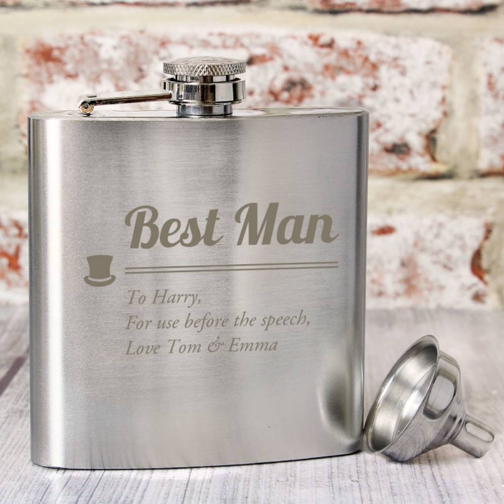 Personalised Best Man Hip Flask Gift By Bella Personalised Gifts ...