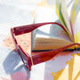 Red Chunky Angled Square Sunglasses, thumbnail 2 of 2