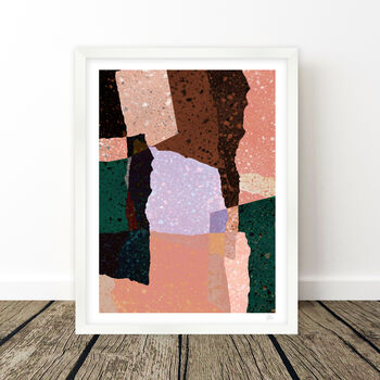 Terrazzo Abstract Patchwork Art Print, 6 of 7