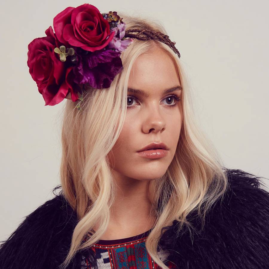 aggie berry and rose crown headband by rock 'n rose
