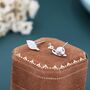 Sterling Silver Mismatched Snail And Leaf Stud Earrings, thumbnail 7 of 12