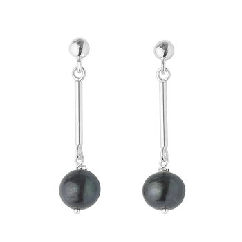 Sterling Silver Drop Earrings With Pearl, 4 of 4