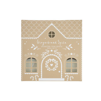 Joy To The World Nine Gingerbread Scented Tealights | Candle | Gift Box, 3 of 3